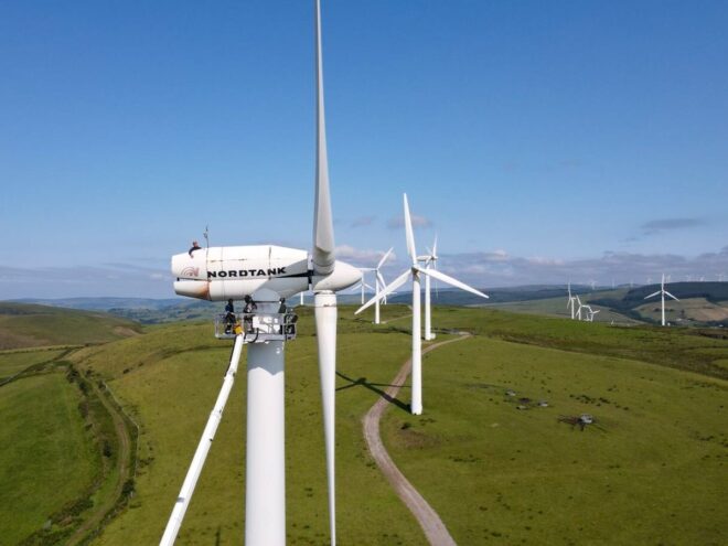 Taff Ely Wind Farm near Bridgend South Wales